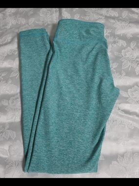 Zella Teal Space Dye Leggings High Rise Yoga Activewear Size S